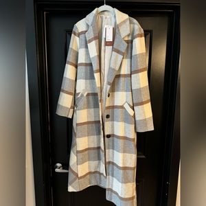 Plaid trench coat